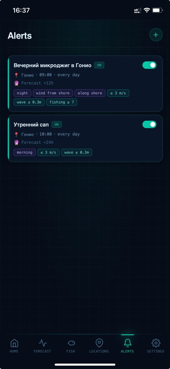 FishSignal Gonio fishing alerts